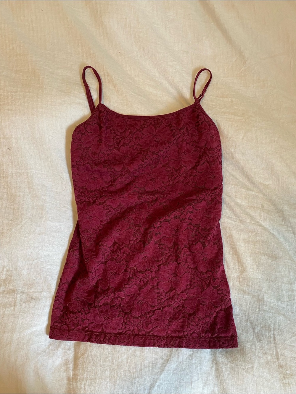 Aéropostale Lace Cami Tank Top - Burgundy